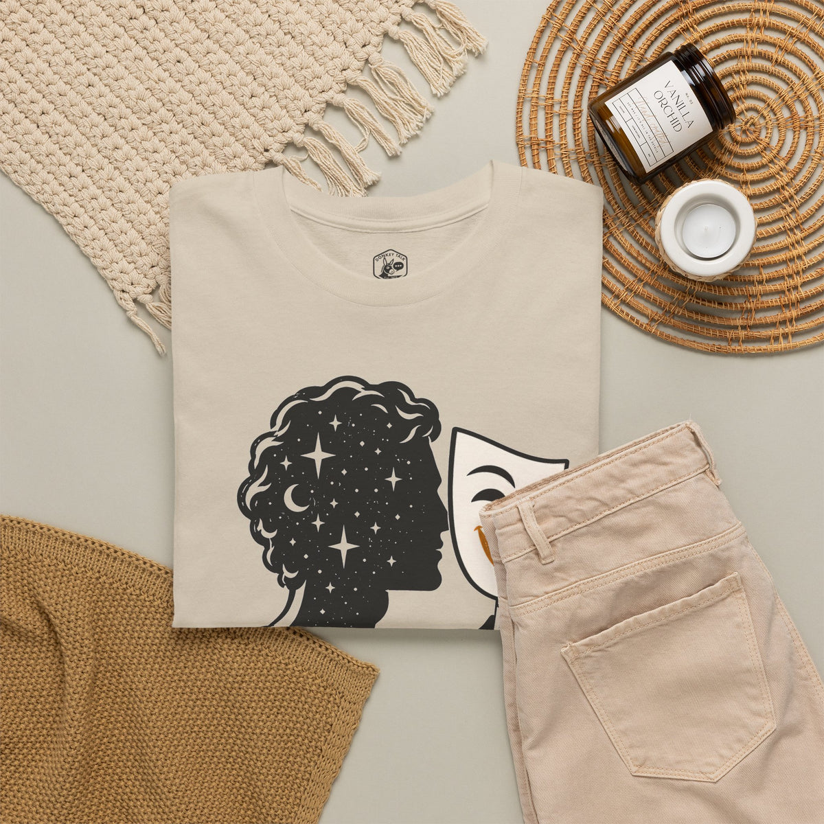 Know Thyself Starlit Mind and Mask T-shirt – Donkey Talk graphic tee