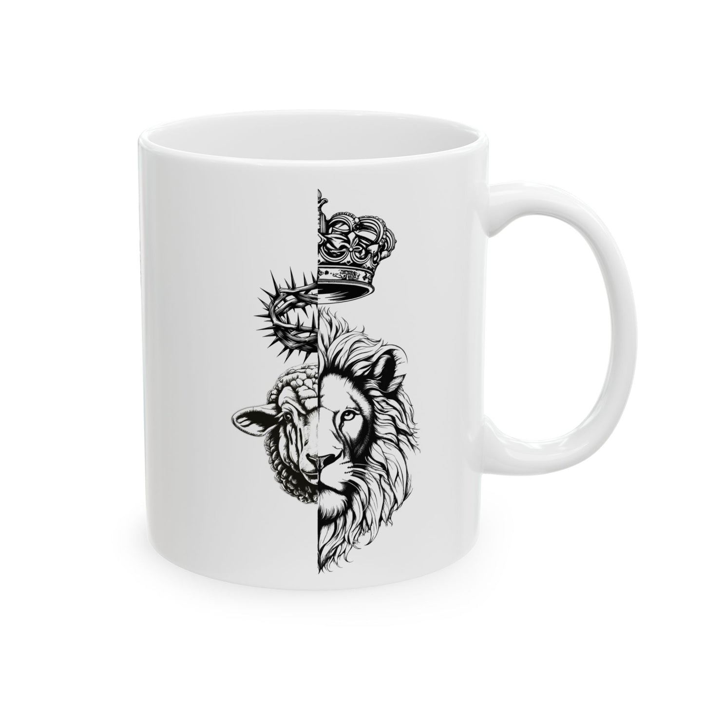 Lion and Lamb Ceramic Mug - 11oz & 15oz, Perfect for Coffee Lovers & Gifts
