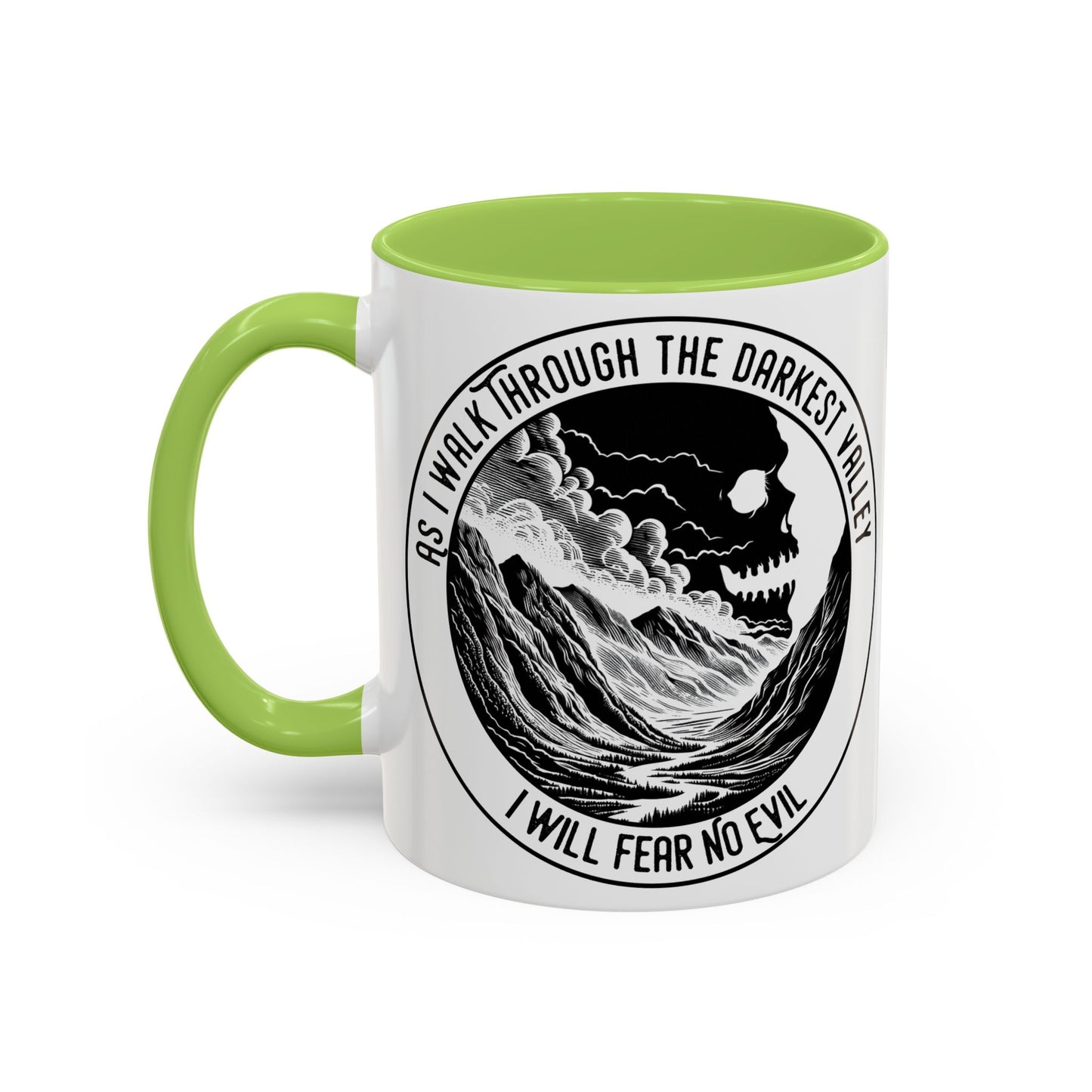 Skull Valley Coffee Mug — “As I Walk Through the Darkest Valley I Will Fear No Evil” 11/15oz