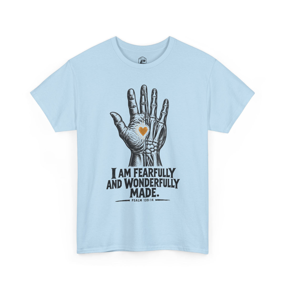 Psalm Hand Linocut T-shirt – Donkey Talk graphic tee