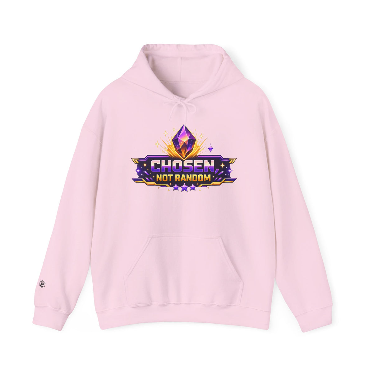 Chosen Not Random Hoodie — Gamer Badge Graphic Hooded Sweatshirt