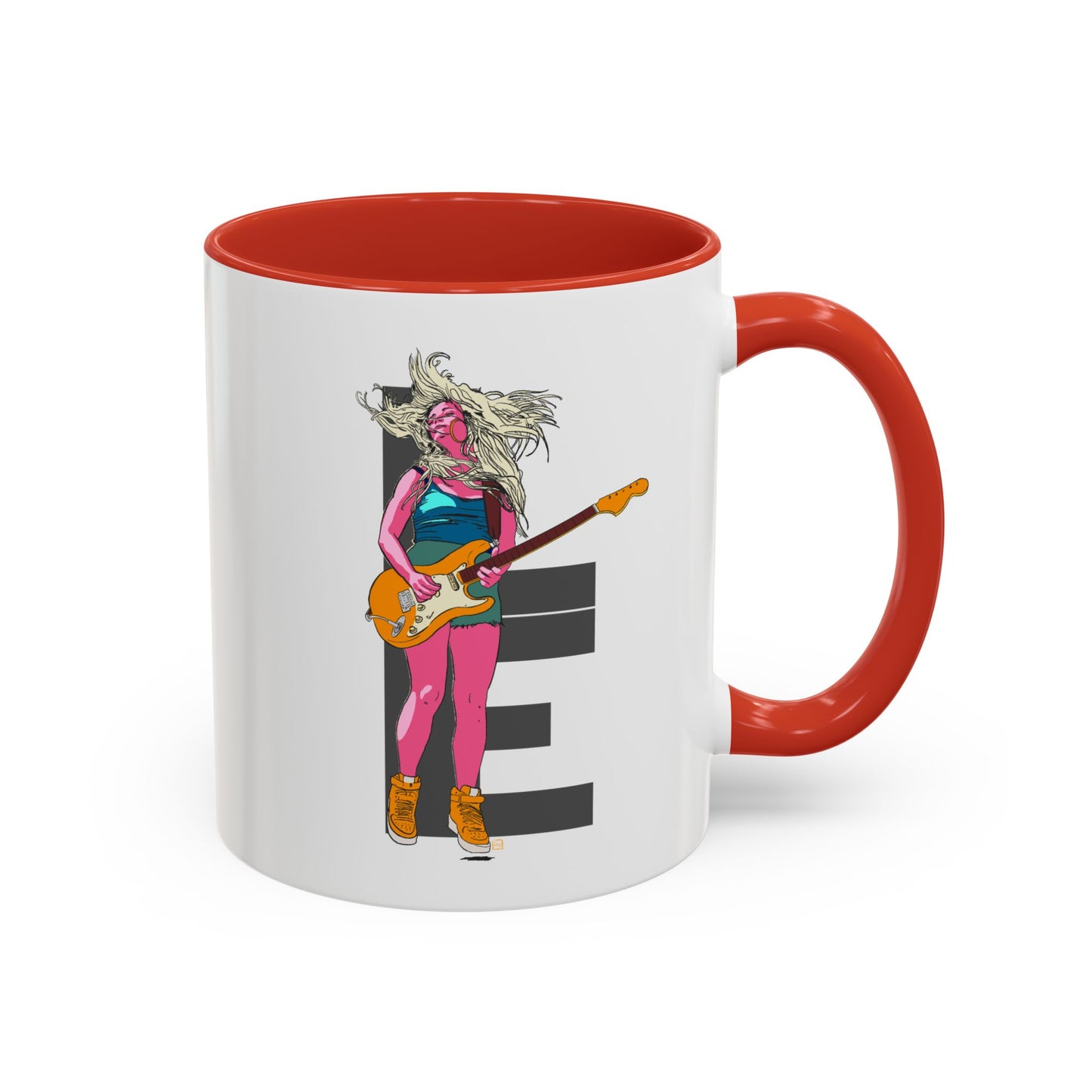 Coffee Mug — Colorful Guitarist Rock Music Accent Mug (11oz & 15oz)
