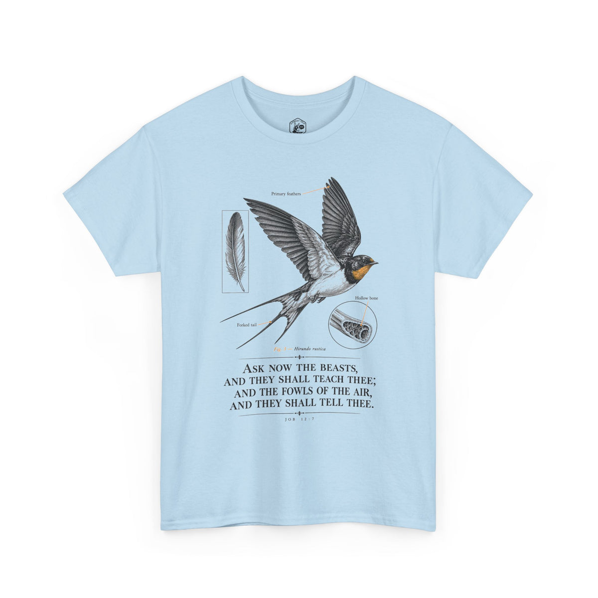 Ask the Beasts Swallow Engraving T-shirt – Donkey Talk graphic tee