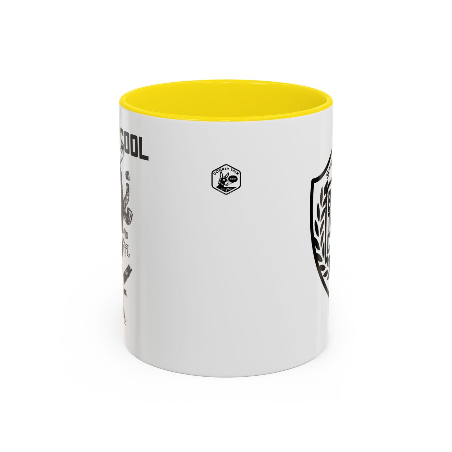 Back to Cool Shield Accent Coffee Mug — Retro Badge Coffee Cup (11/15oz)