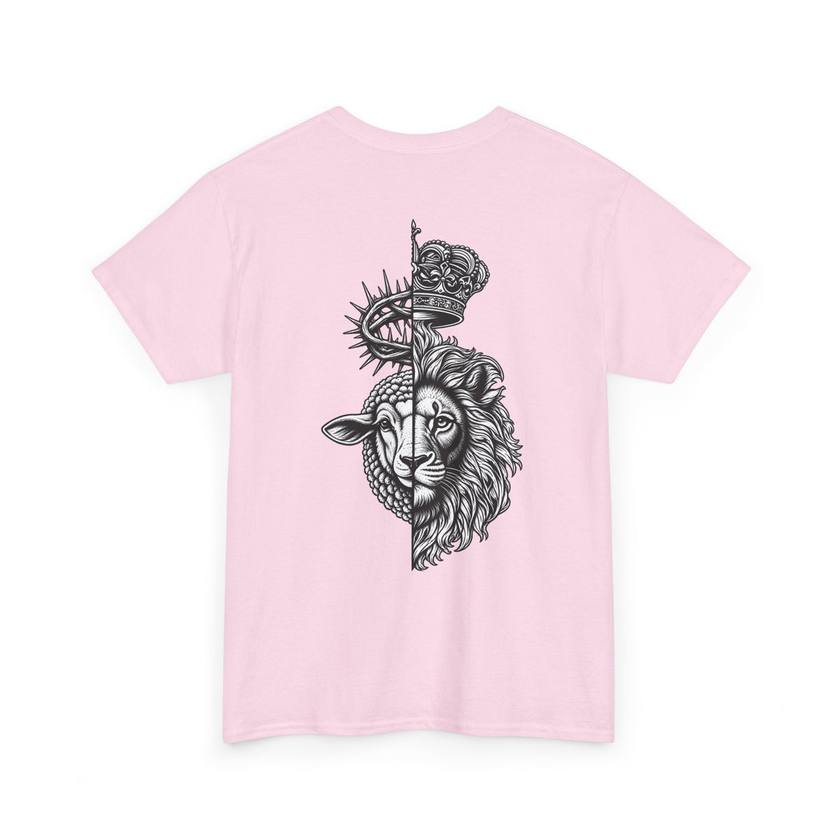 Lion & Crown Graphic Tee | Half Skull Lion Design T-Shirt