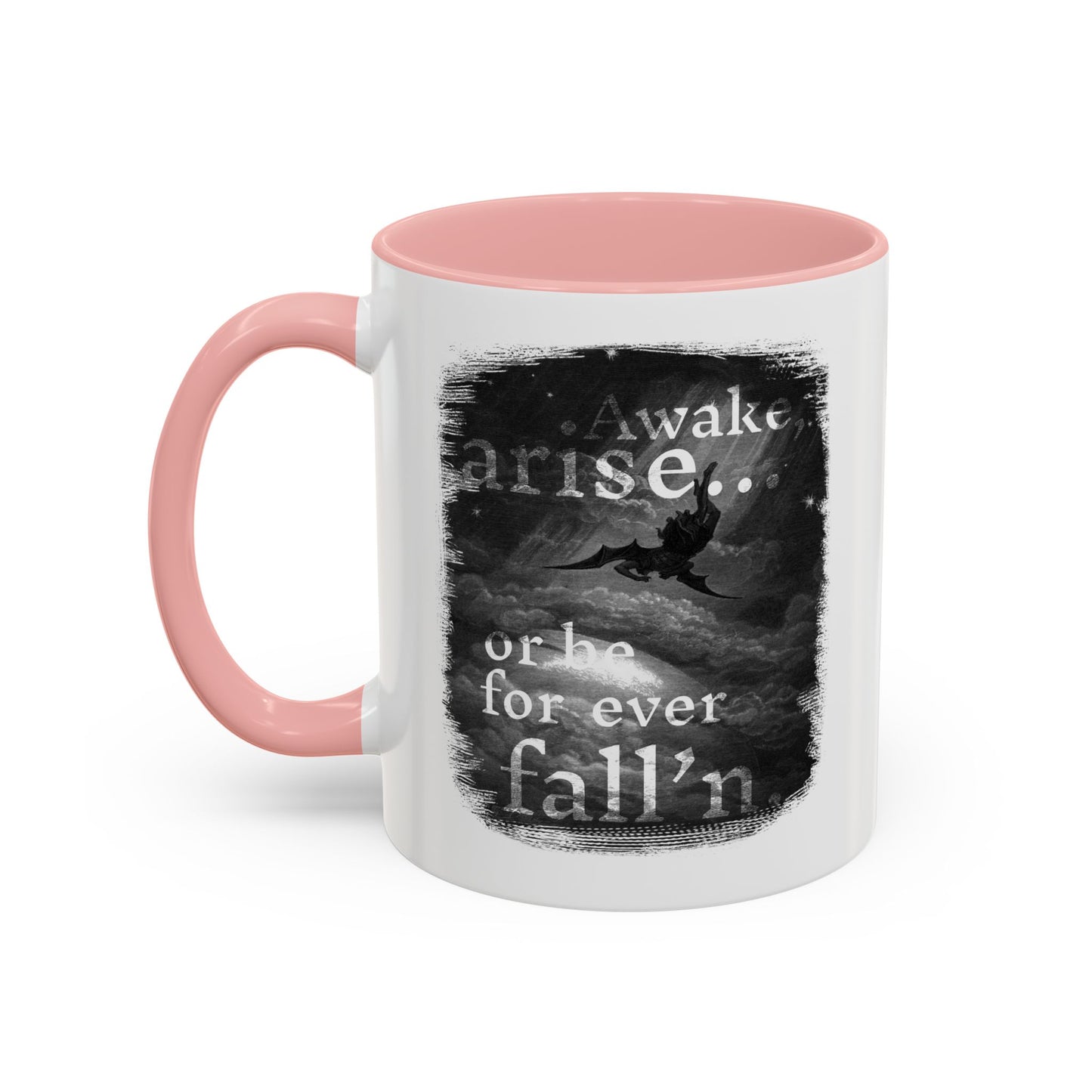 Inspirational Gothic Coffee Mug — "Awake Arise or Be Forever Fall'n" Accent Mug (11/15oz)