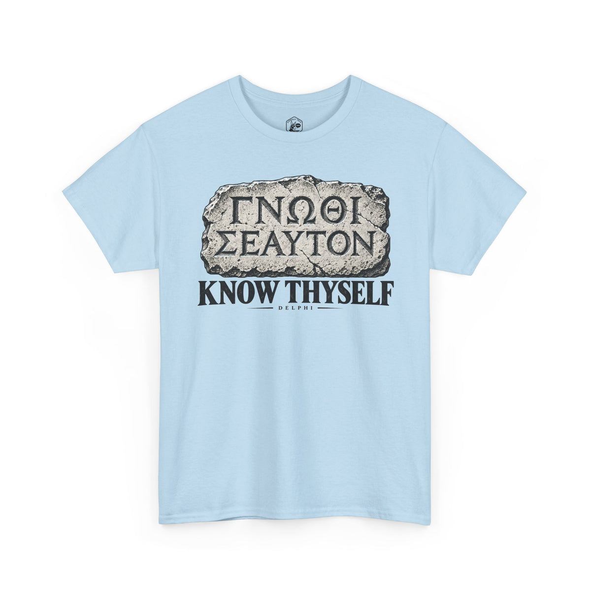 Know Thyself Delphi Stone T-shirt – Donkey Talk graphic tee