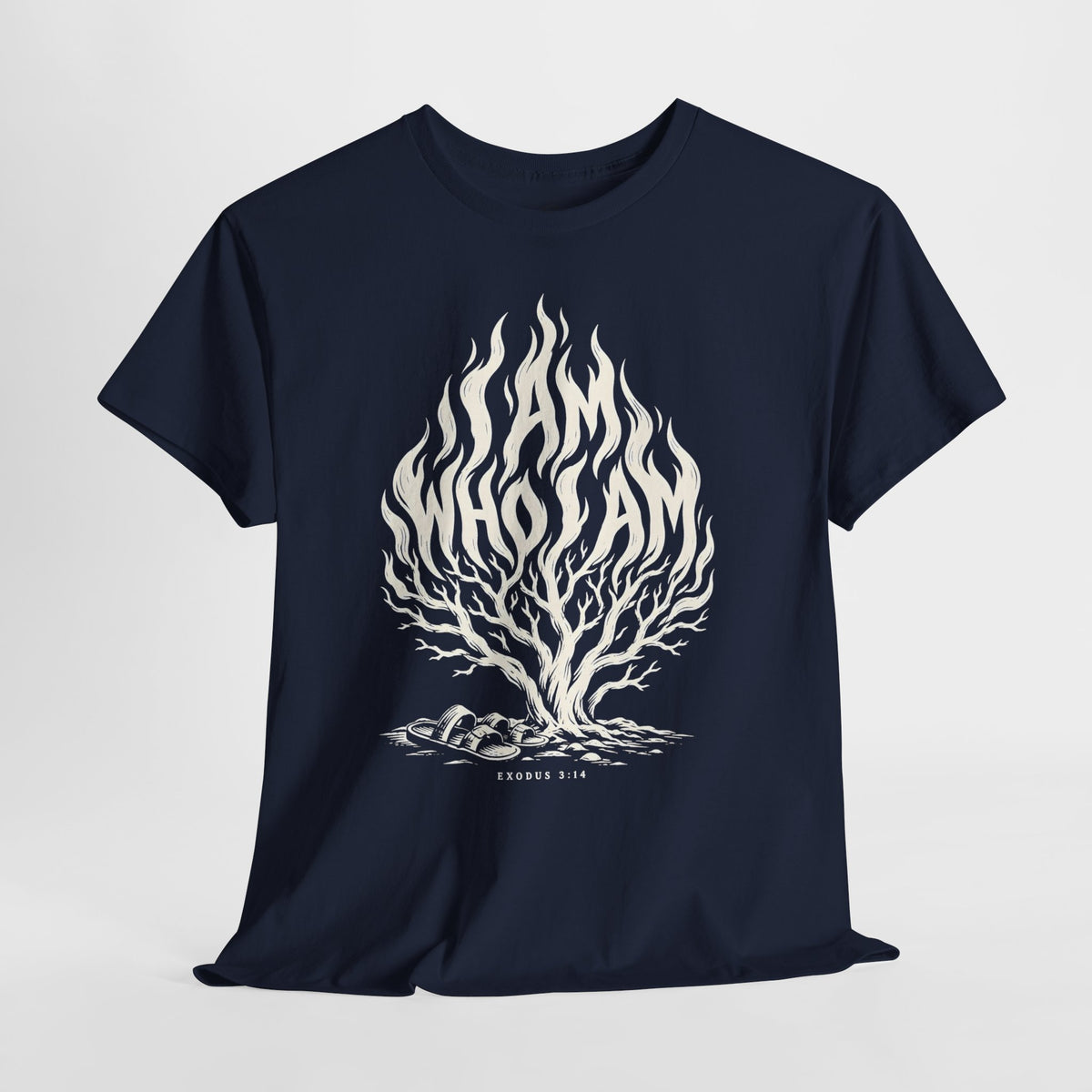 I Am Who I Am Flame Lettering T-shirt – Donkey Talk graphic tee