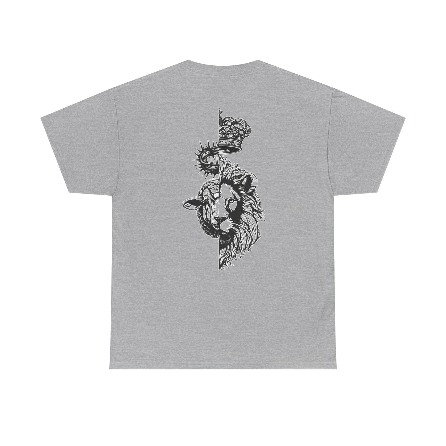 Lion & Crown Graphic Tee | Half Skull Lion Design T-Shirt