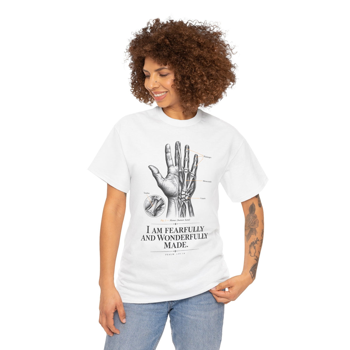 Fearfully and Wonderfully Made Engraving T-shirt – Donkey Talk graphic tee