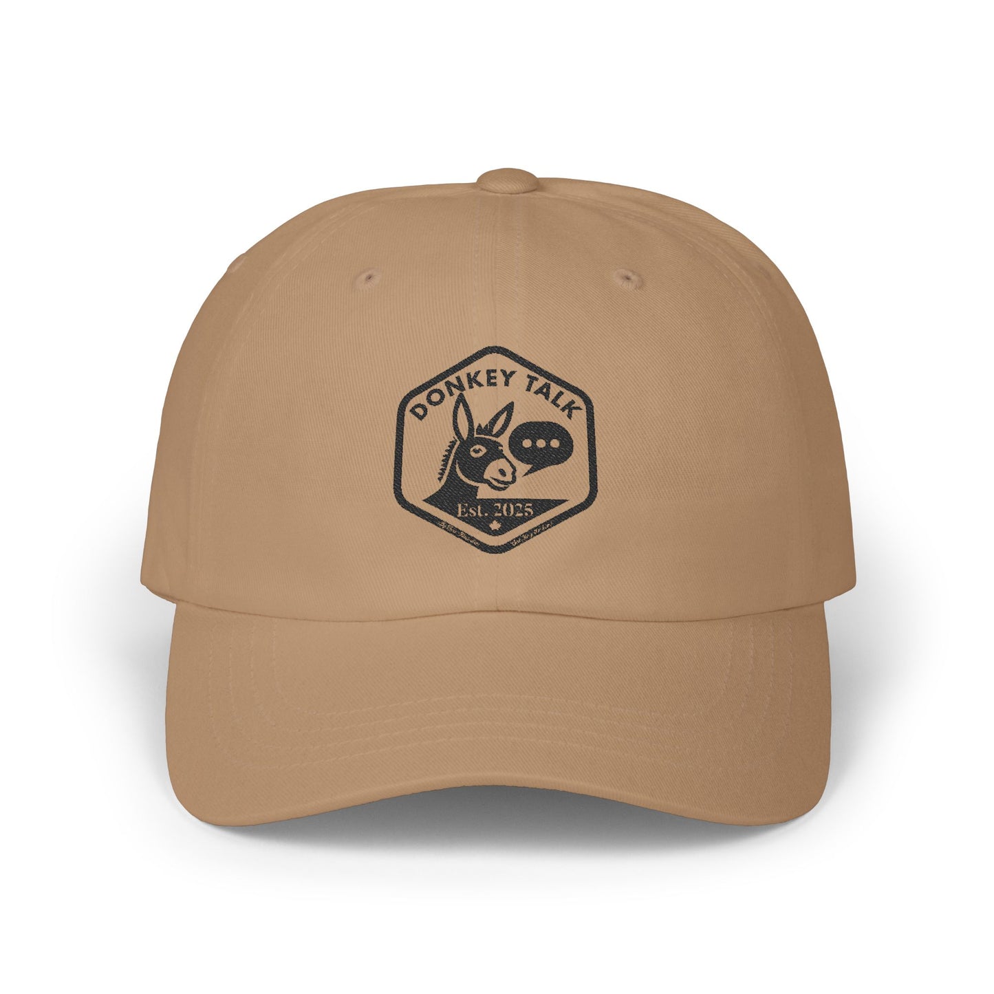 Donkey Talk Dad Cap - Great Casual White Hat with Our Awesome Logo