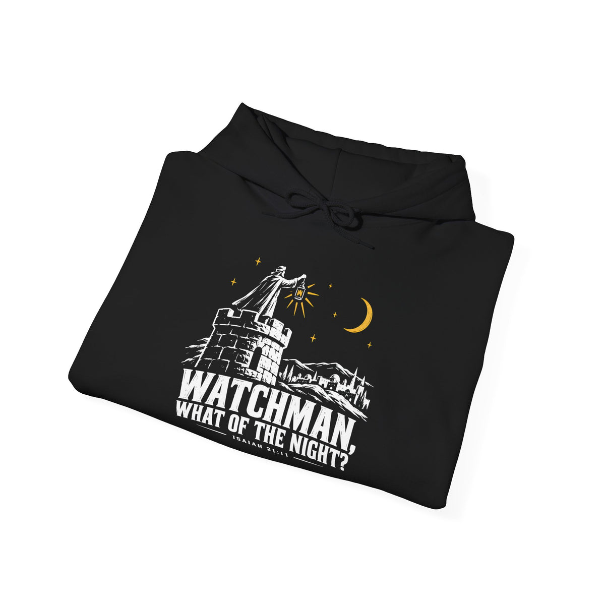 Watchman, What of the Night? Hoodie | Isaiah 21:11 Christian Graphic Hoodie