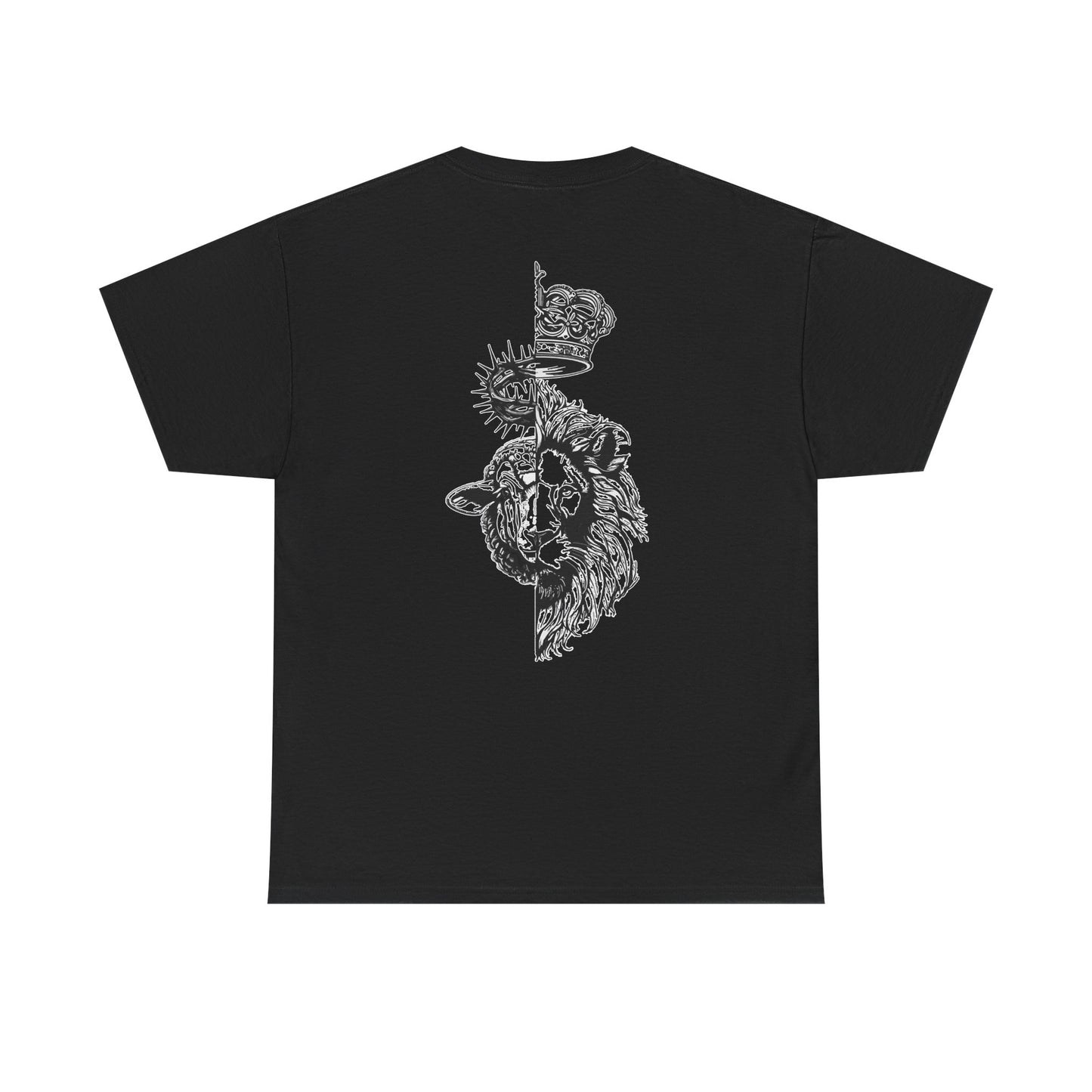 Lion & Crown Graphic Tee | Half Skull Lion Design T-Shirt