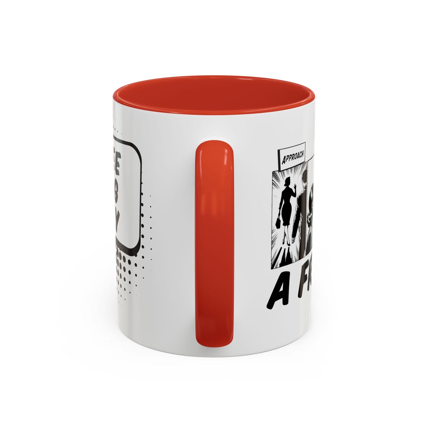 Free Hug Day Accent Coffee Mug – Funny Black & White Comic Speech Bubble Design (11/15 oz)