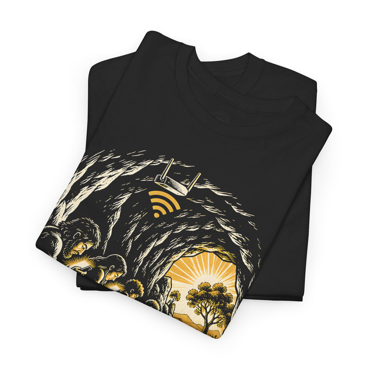 The Cave Has Wi-Fi (Plato's Allegory) T-Shirt | Funny Philosophy Tee