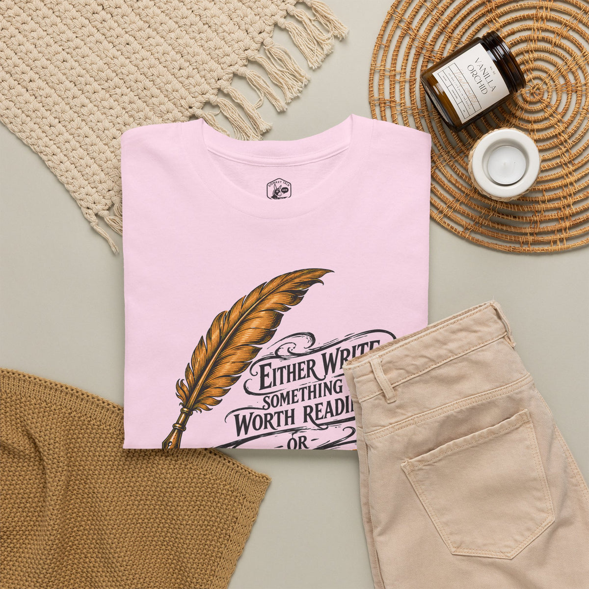 Either Write Something Worth Reading T-shirt – Donkey Talk graphic tee