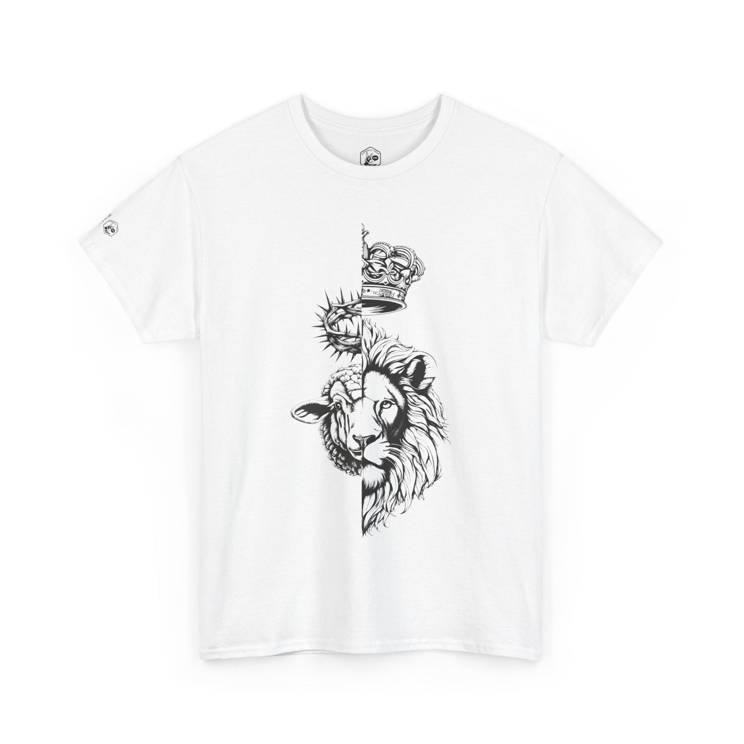 Unisex Heavy Cotton Tee - Bold 'Lion & Lamb' Design for Everyday Wear
