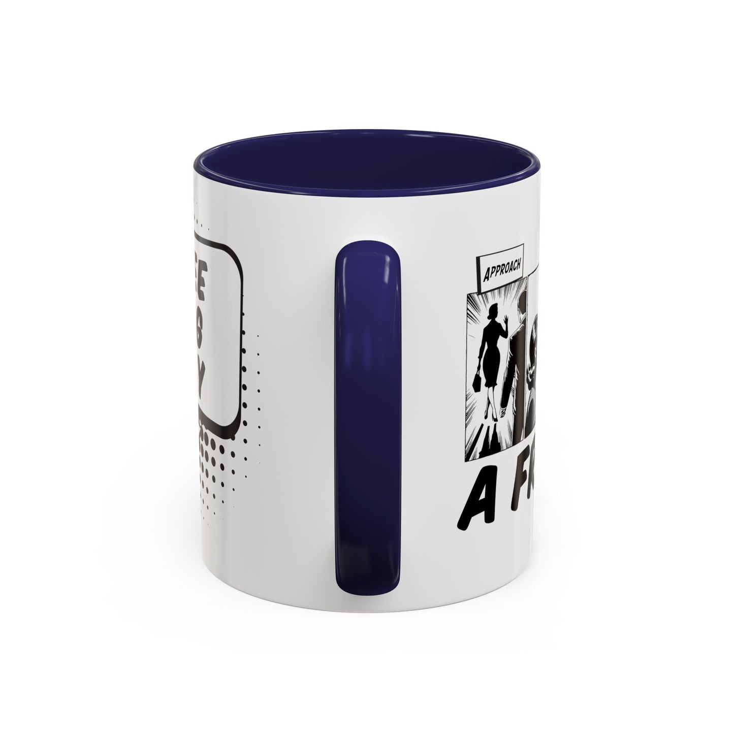 Free Hug Day Accent Coffee Mug – Funny Black & White Comic Speech Bubble Design (11/15 oz)