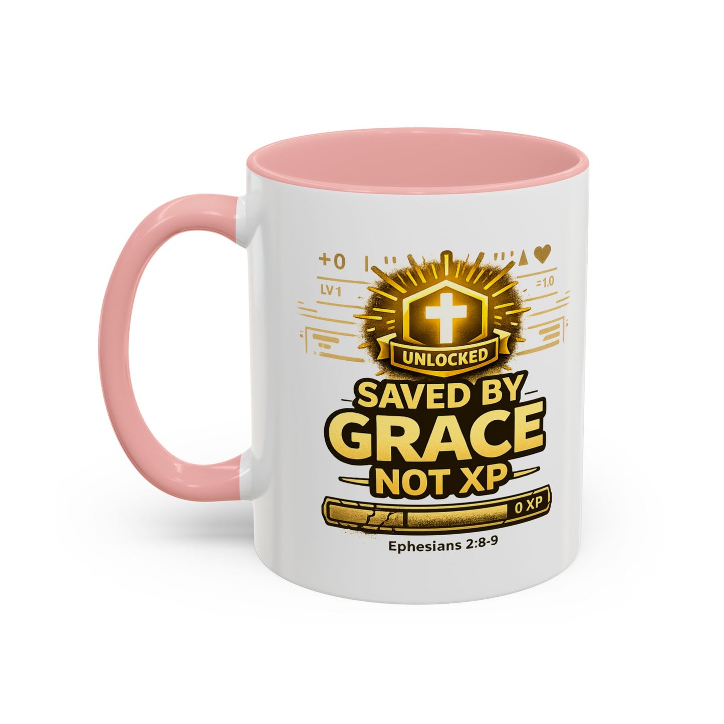 Saved by Grace Coffee Mug — Christian Gamer "Not XP" 11/15oz Accent Mug