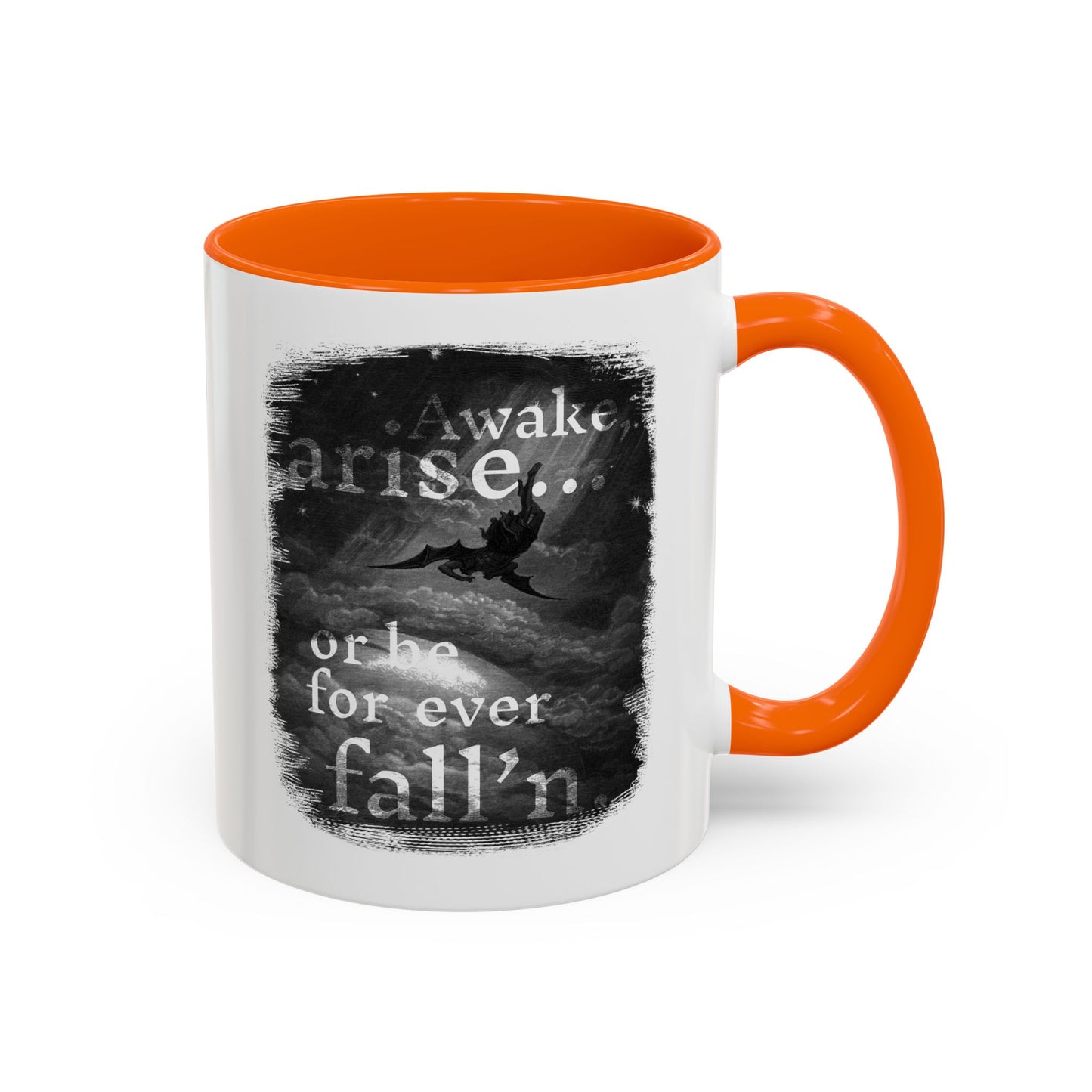 Inspirational Gothic Coffee Mug — "Awake Arise or Be Forever Fall'n" Accent Mug (11/15oz)