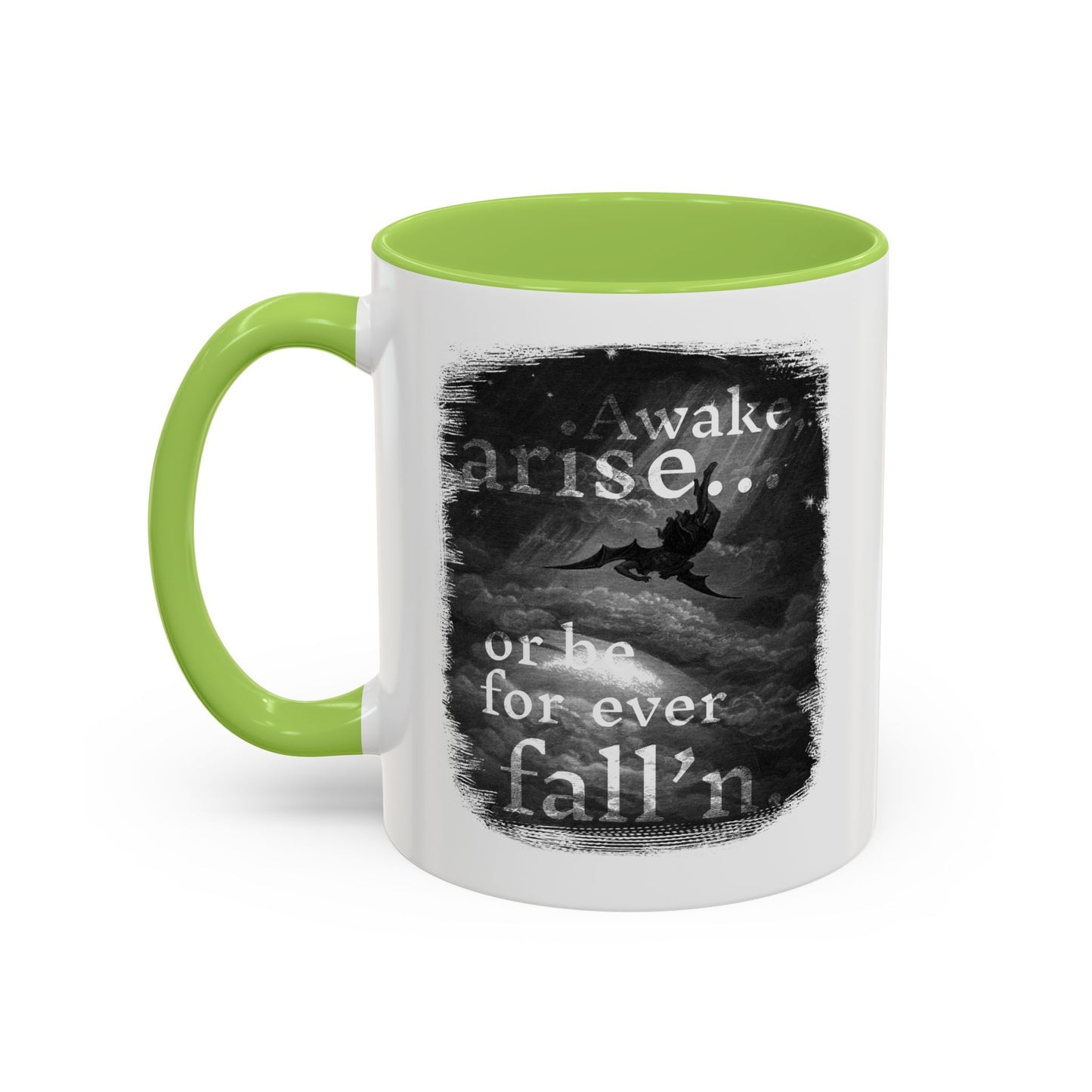 Inspirational Gothic Coffee Mug — "Awake Arise or Be Forever Fall'n" Accent Mug (11/15oz)