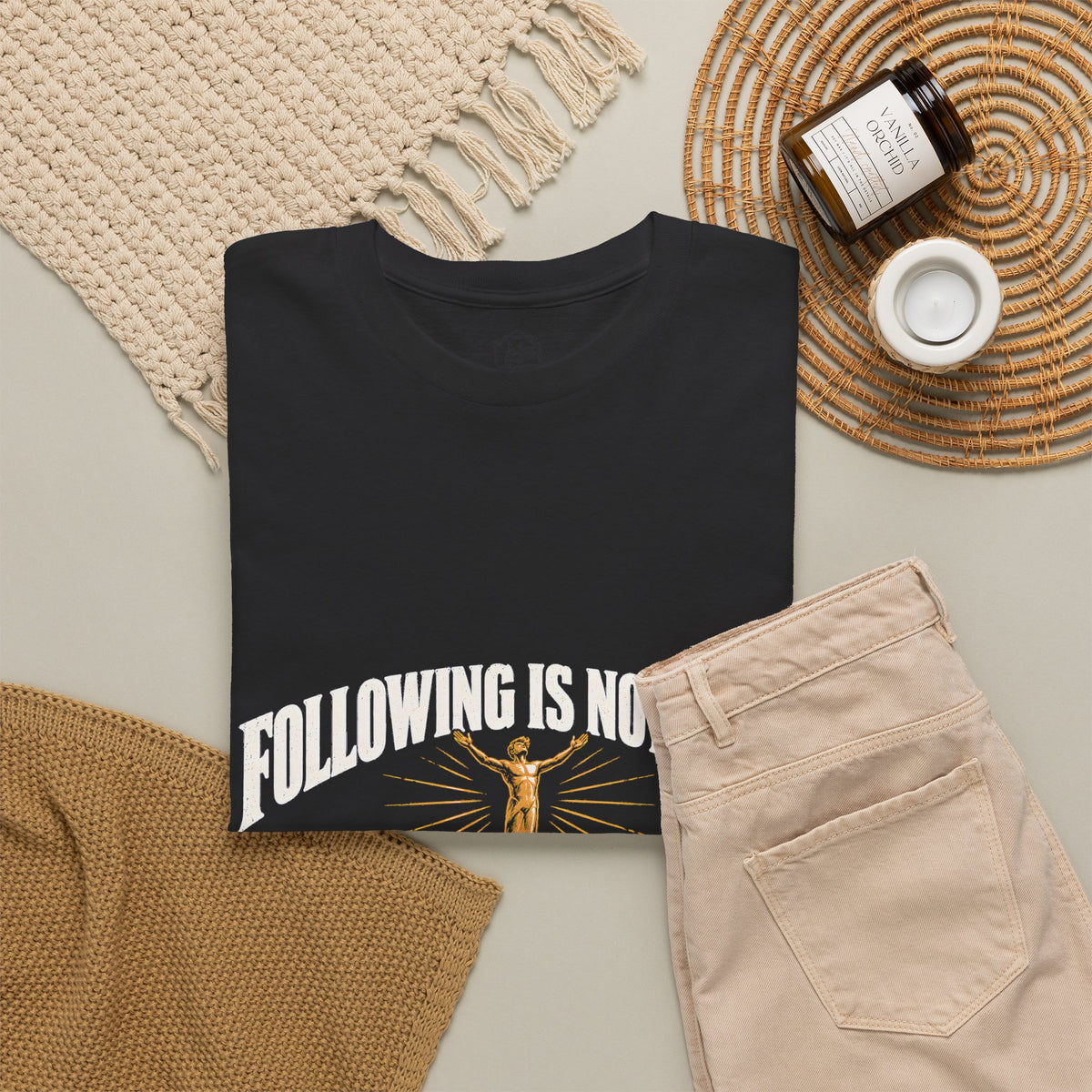 Following Is Not Fame T-Shirt | John 3:30 He Must Increase Christian Tee