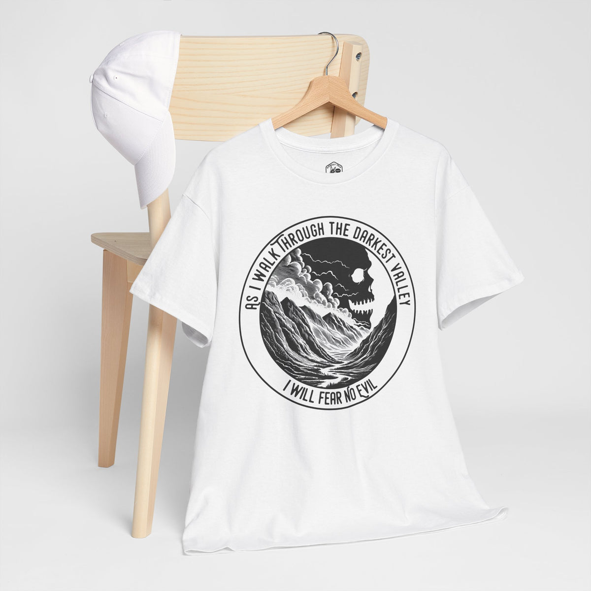 Fear No Evil Psalm 23 T-Shirt | Christian Graphic Tee, Front & Back Print