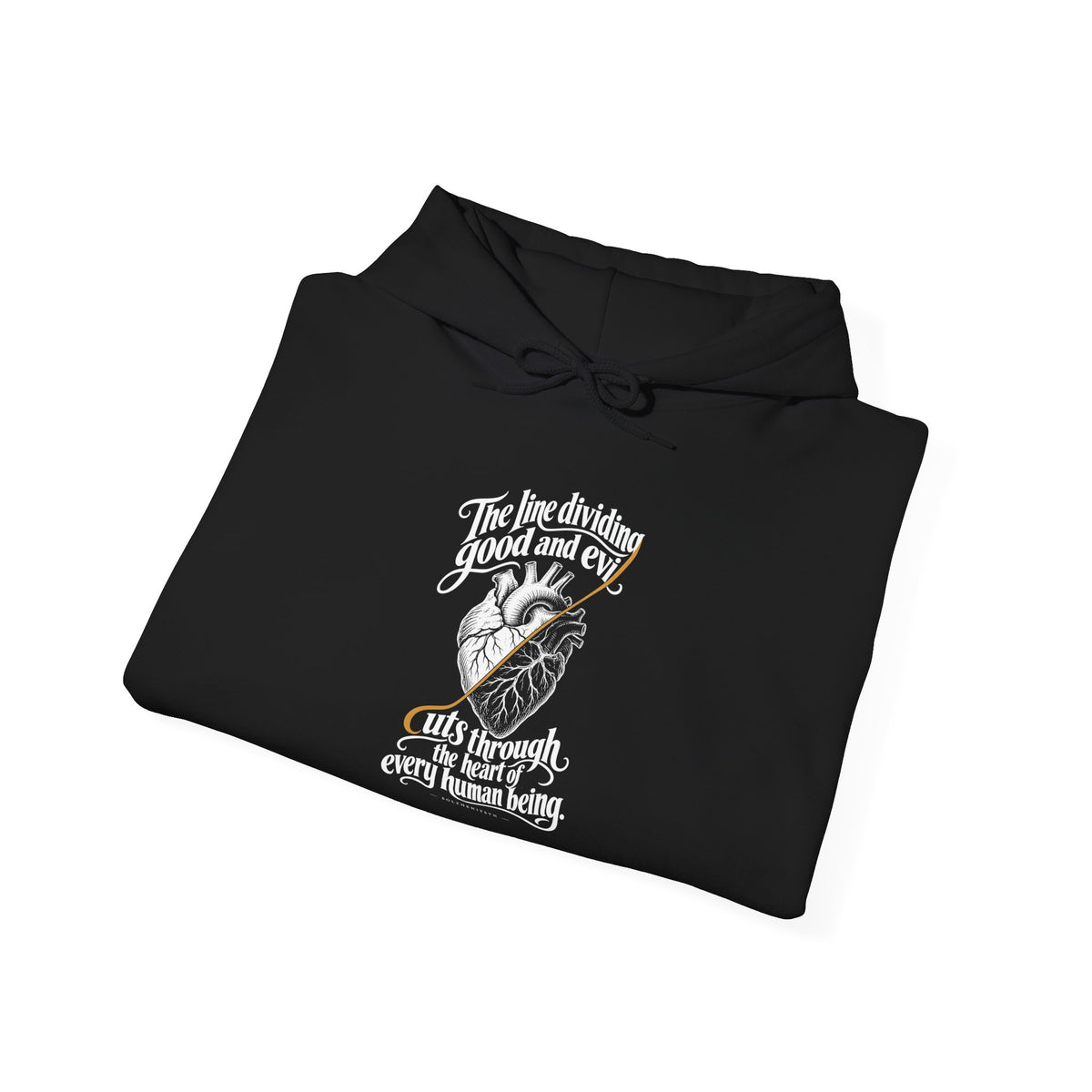 Every Human Heart Divided Hoodie | Solzhenitsyn Good and Evil Quote Hoodie