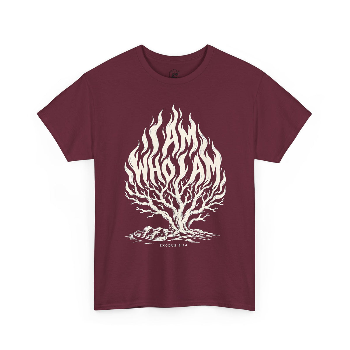 I Am Who I Am Flame Lettering T-shirt – Donkey Talk graphic tee