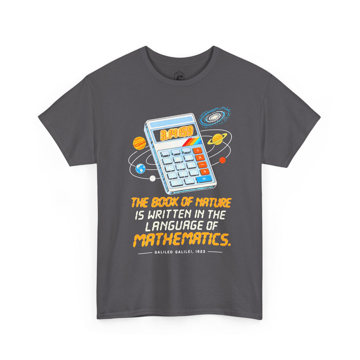 Galileo Book of Nature Calculator T-shirt – Donkey Talk graphic tee