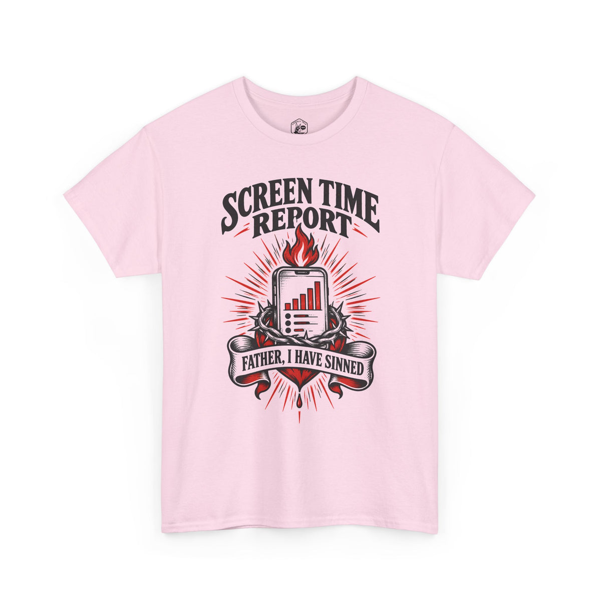 Screen Time Report: Father, I Have Sinned T-Shirt | Funny Catholic Christian Tee