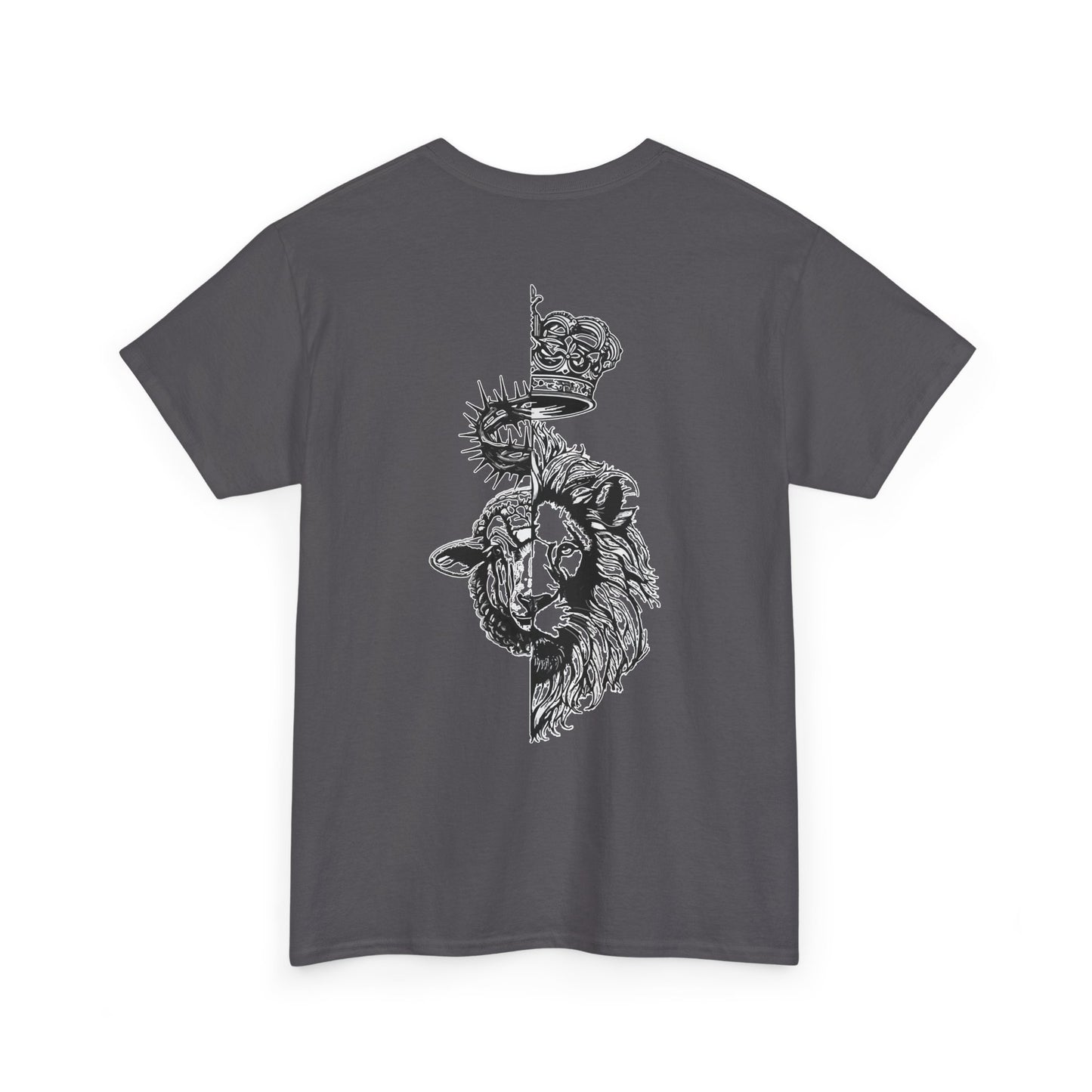 Lion & Crown Graphic Tee | Half Skull Lion Design T-Shirt