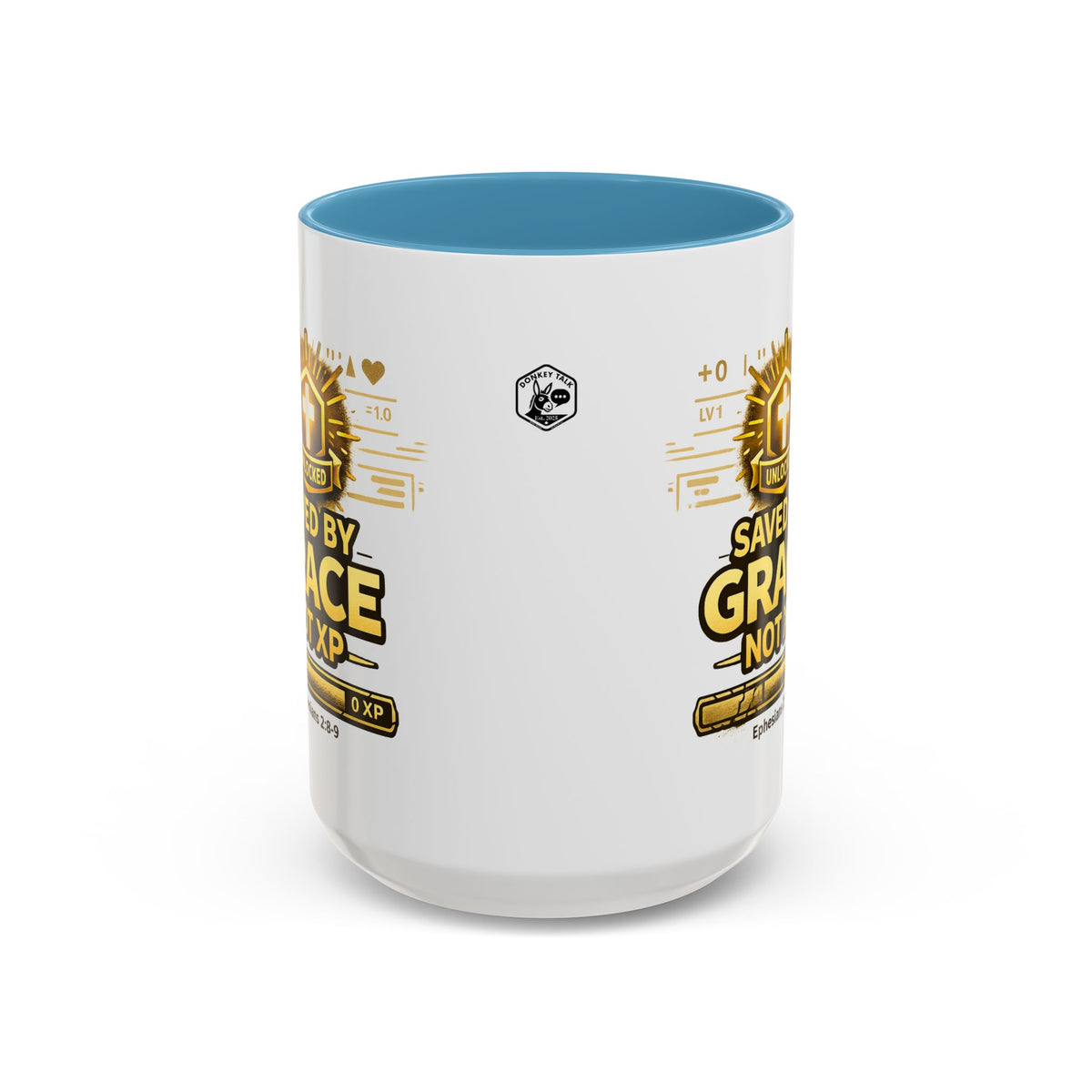Saved by Grace Not XP gamer coffee mug – Donkey Talk ceramic mug