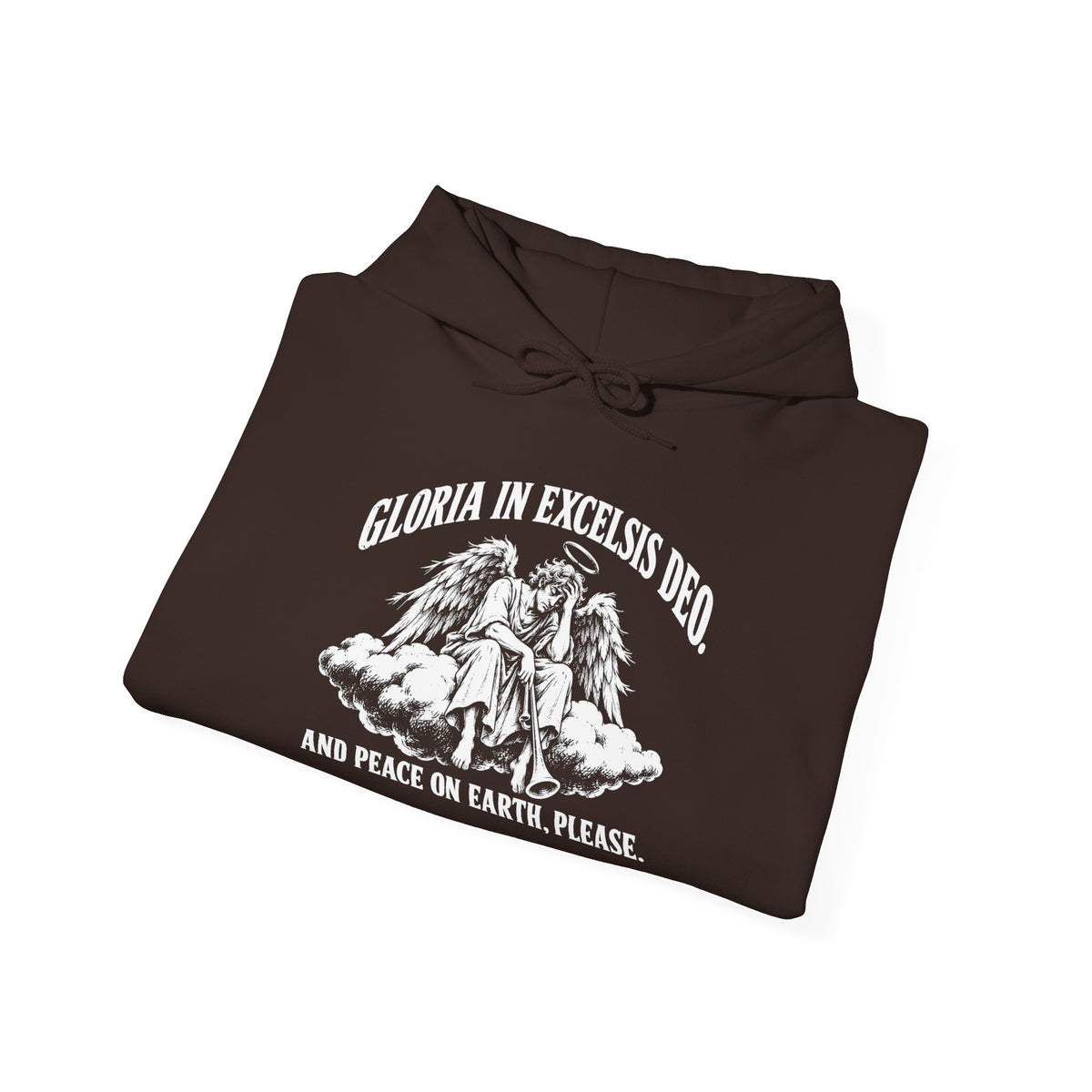 Gloria... Peace on Earth, Please Hoodie | Luke 2:14 Funny Christmas Christian Hoodie