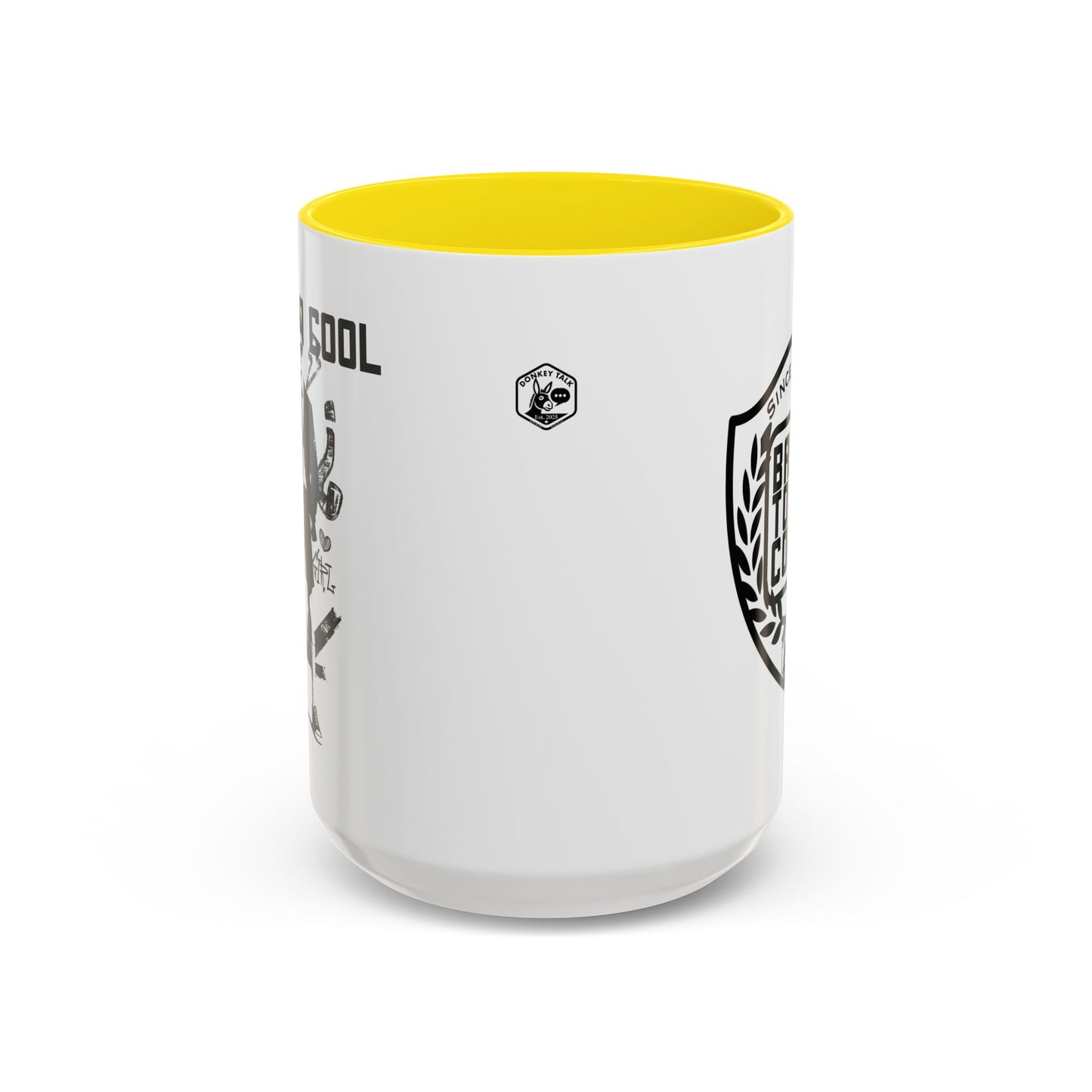 Back to Cool Shield Accent Coffee Mug — Retro Badge Coffee Cup (11/15oz)