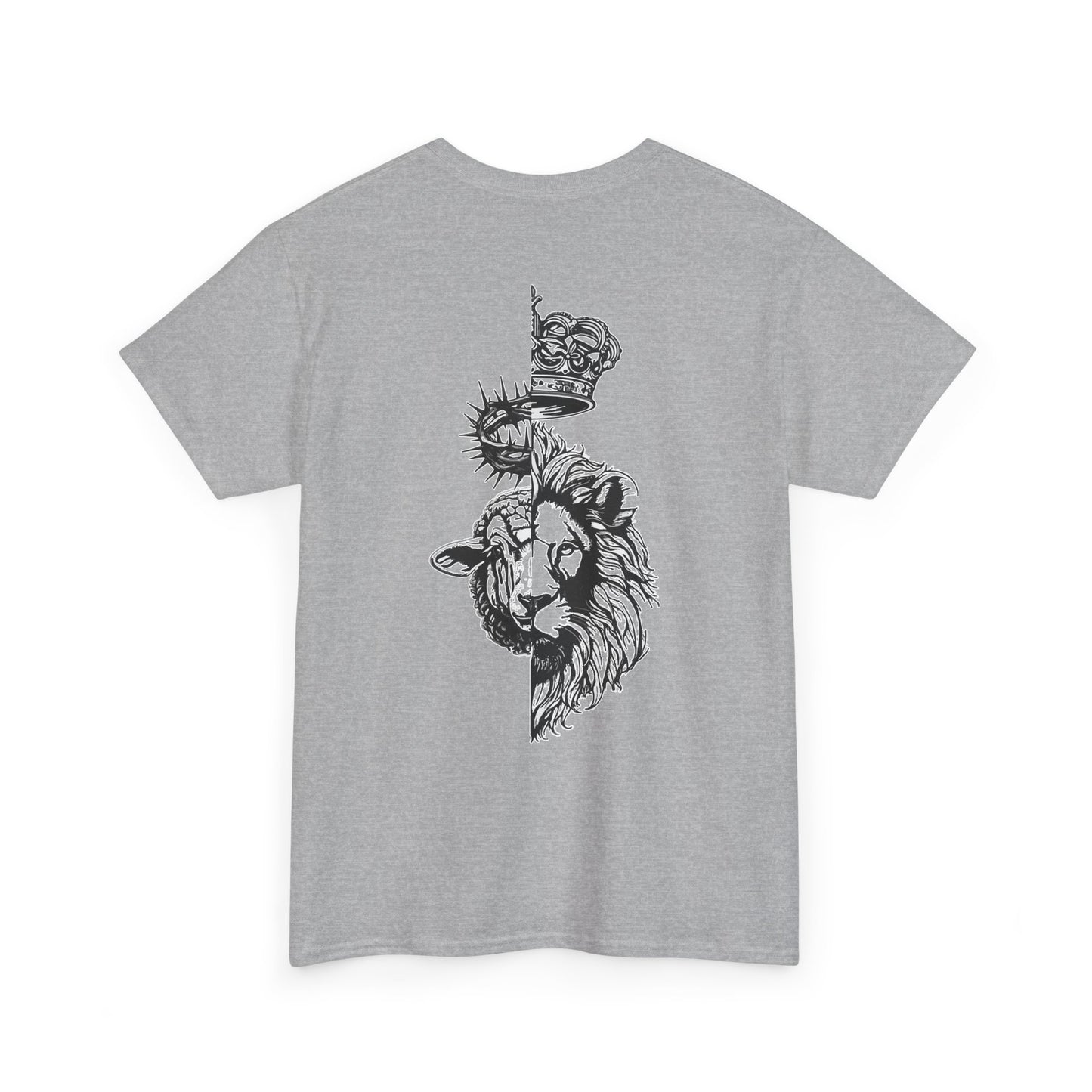 Lion & Crown Graphic Tee | Half Skull Lion Design T-Shirt