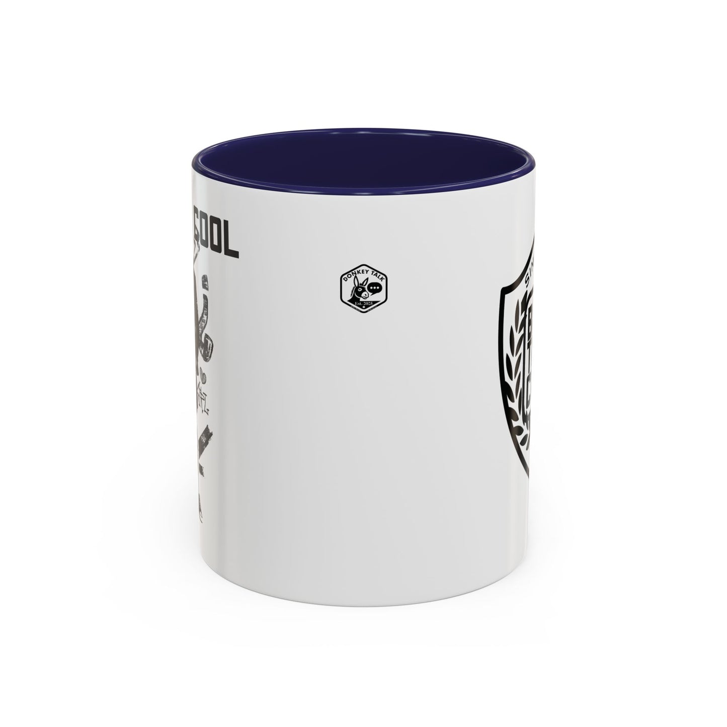 Back to Cool Shield Accent Coffee Mug — Retro Badge Coffee Cup (11/15oz)