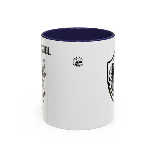 Back to Cool Shield Accent Coffee Mug — Retro Badge Coffee Cup (11/15oz)