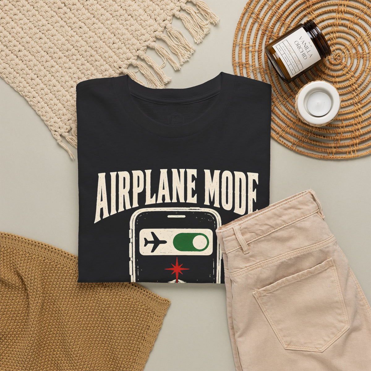 Airplane Mode: Silent Night T-Shirt | Funny Christmas Christian Graphic Tee