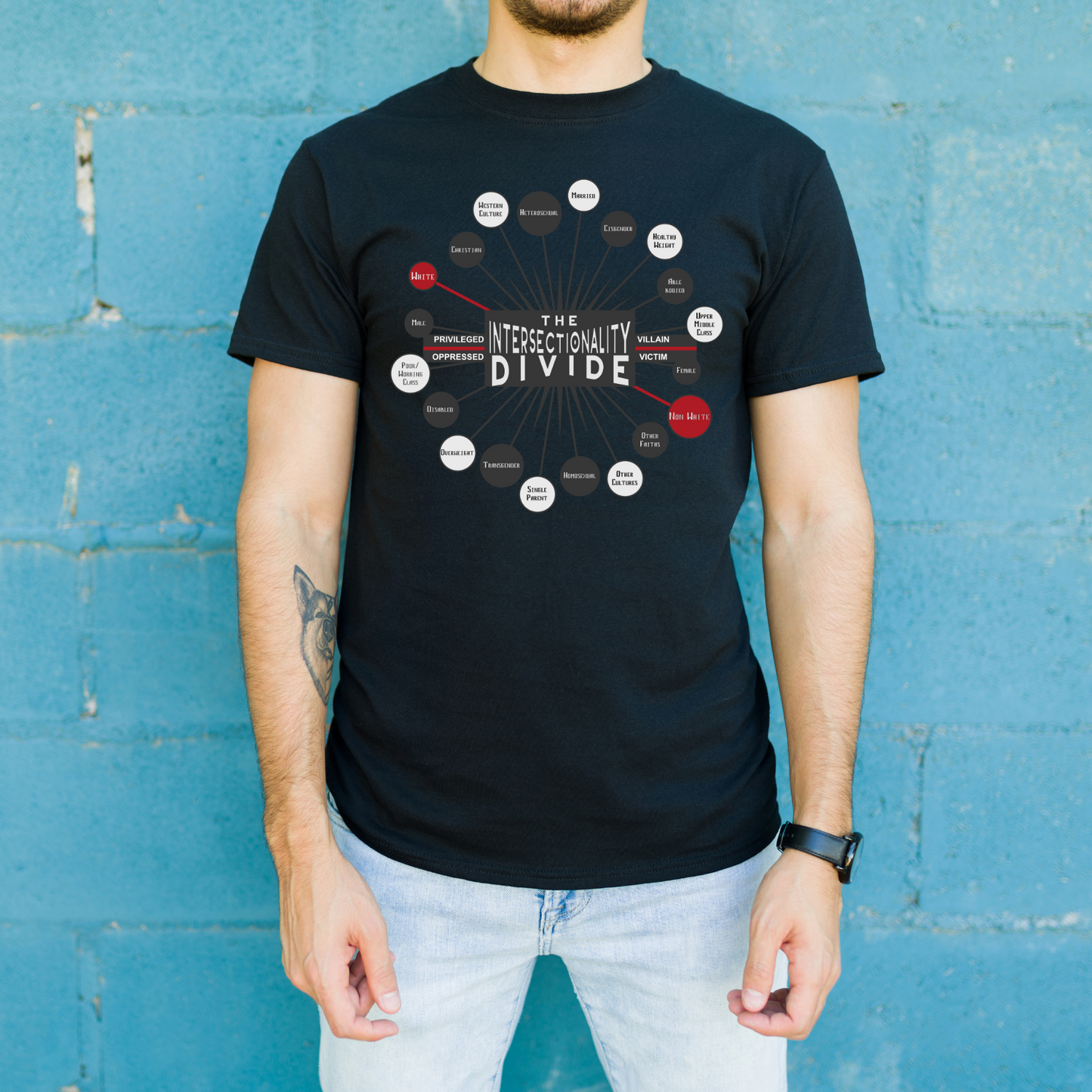 Unisex Heavy Cotton Tee - "The Intersectionality Divide" Graphic Tee
