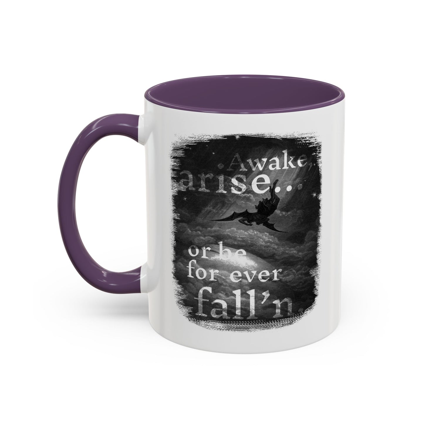 Inspirational Gothic Coffee Mug — "Awake Arise or Be Forever Fall'n" Accent Mug (11/15oz)