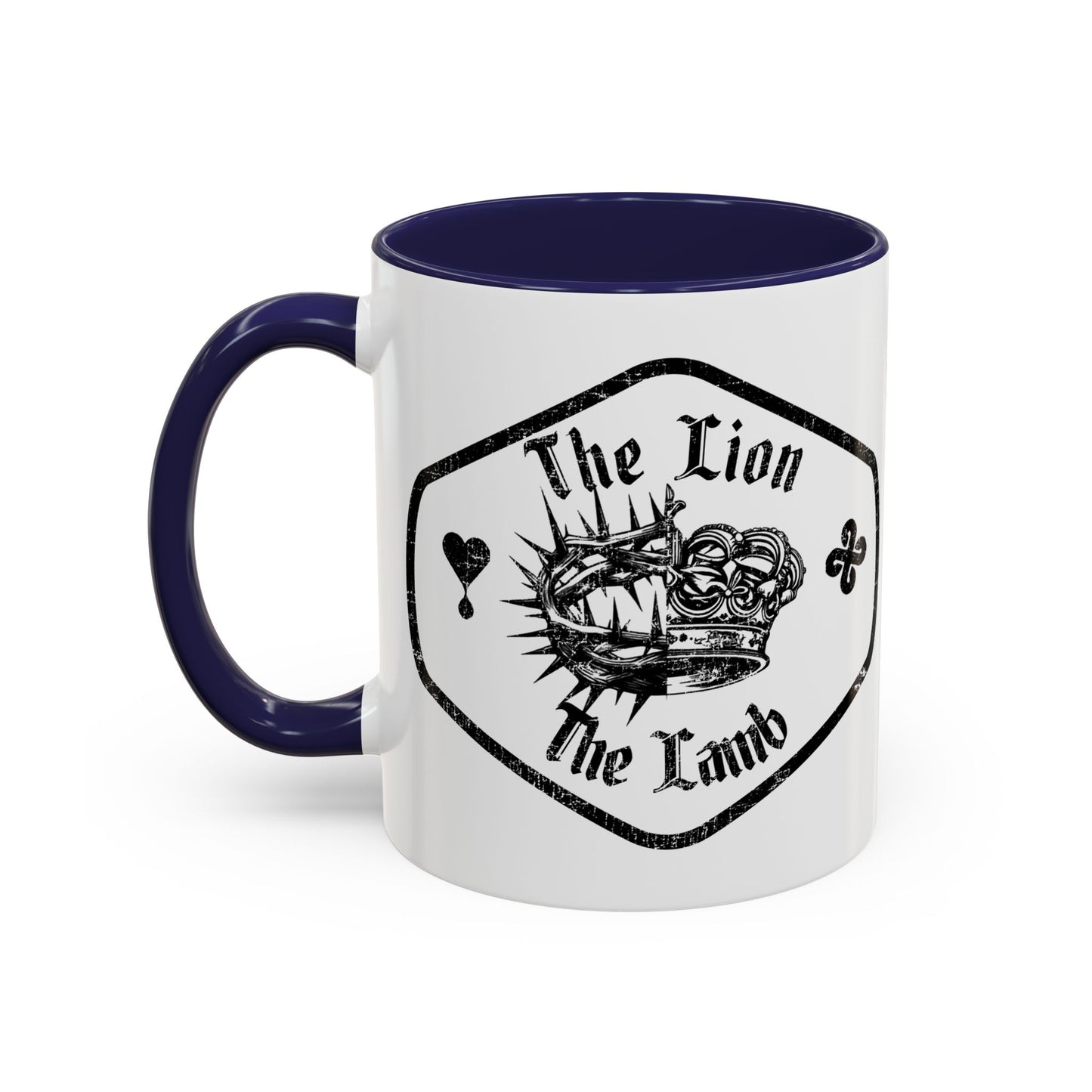 Lion & Lamb Religious Accent Coffee Mug — Crown of Thorns Christian Gift (11/15oz)