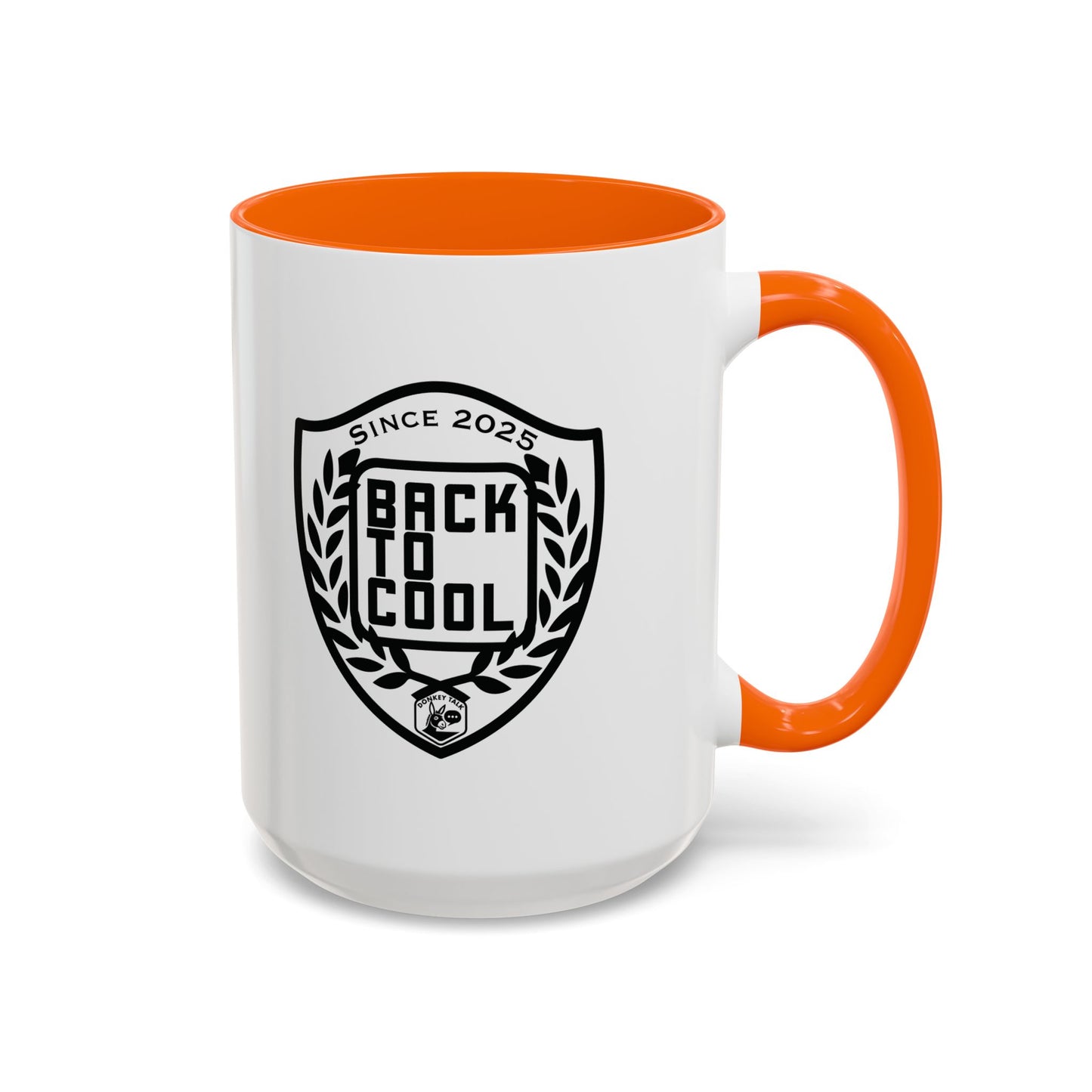 Back to Cool Shield Accent Coffee Mug — Retro Badge Coffee Cup (11/15oz)