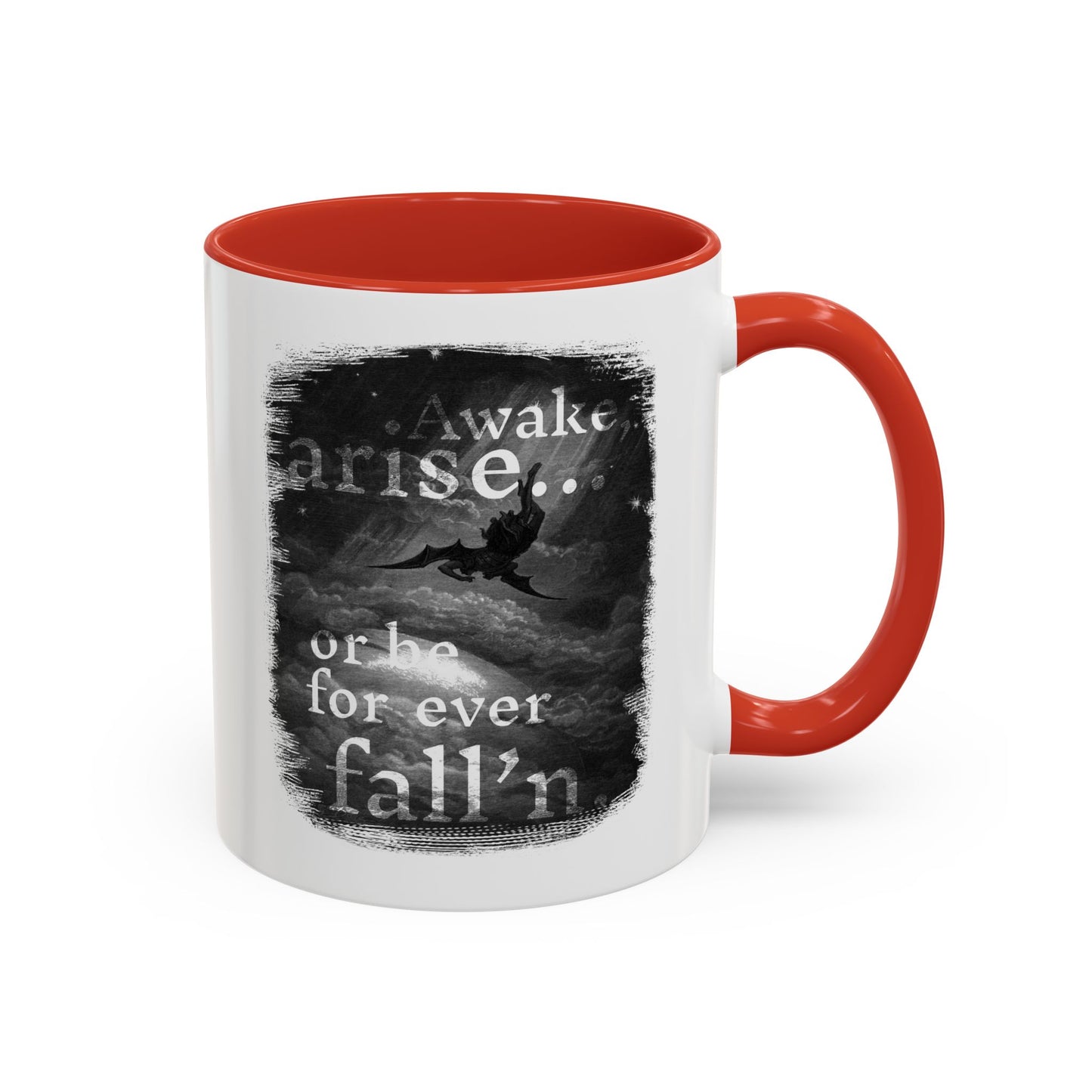 Inspirational Gothic Coffee Mug — "Awake Arise or Be Forever Fall'n" Accent Mug (11/15oz)
