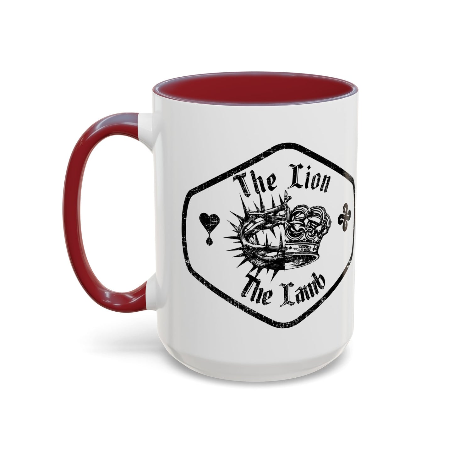 Lion & Lamb Religious Accent Coffee Mug — Crown of Thorns Christian Gift (11/15oz)