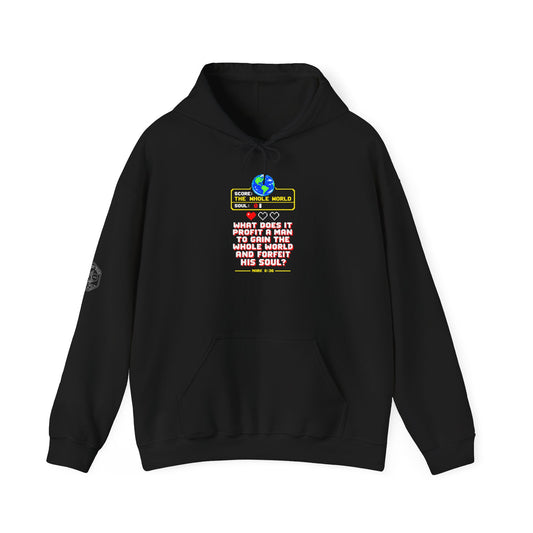 Gain the World Arcade High Score Hoodie | Mark 8:36 Retro Gamer Hoodie