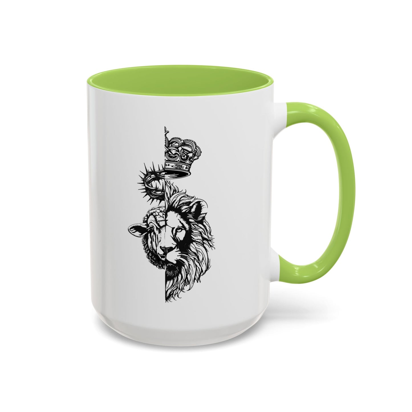 Lion & Lamb Religious Accent Coffee Mug — Crown of Thorns Christian Gift (11/15oz)