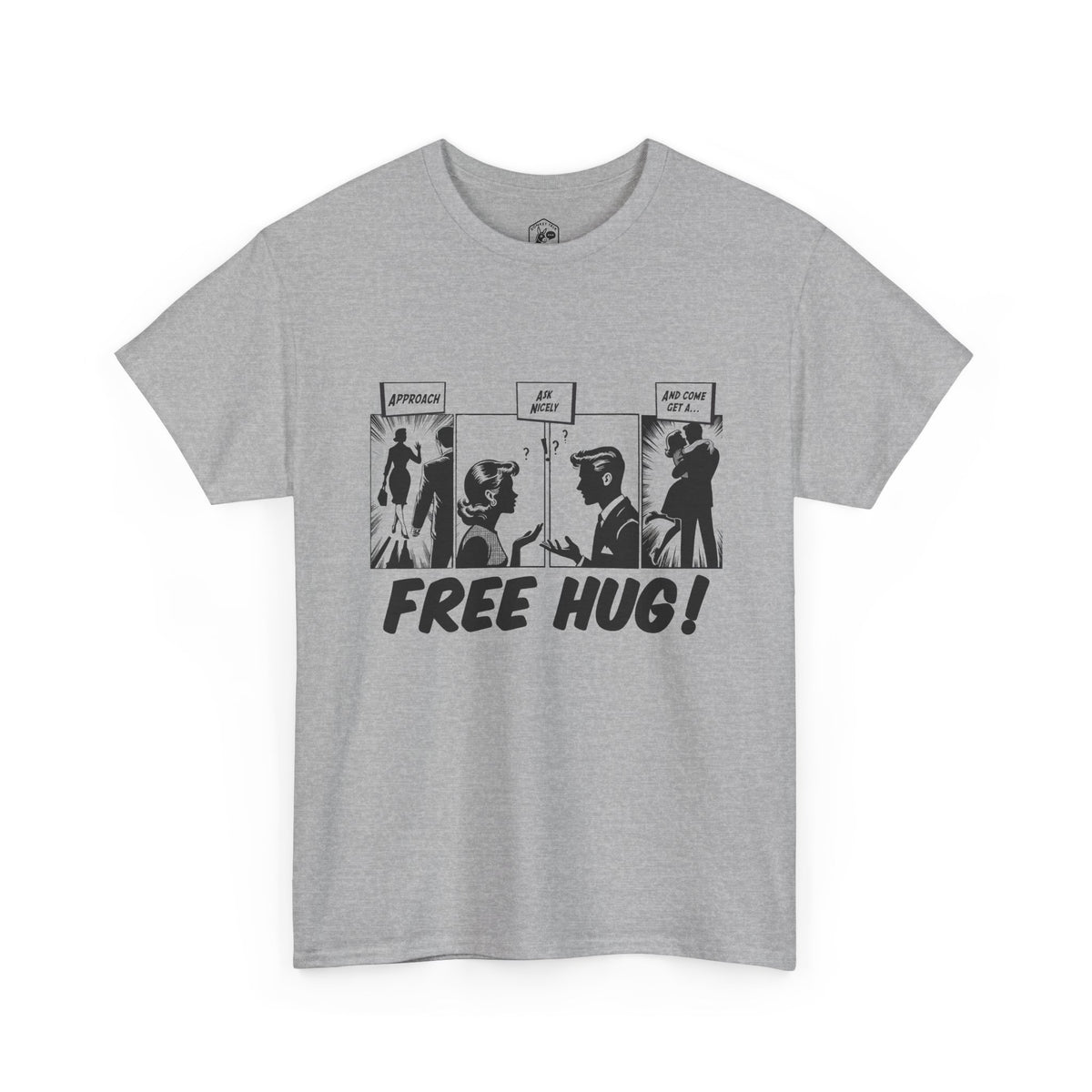 Free Hug Day Comic T-Shirt | Fun Graphic Tee, Unisex Cotton