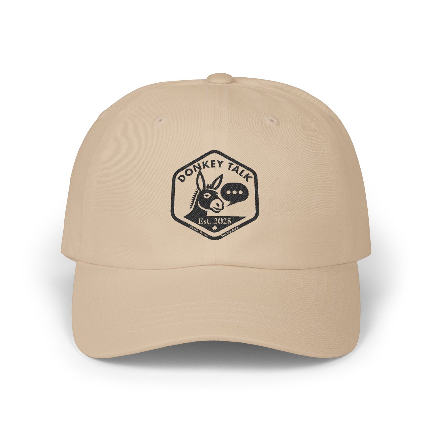 Donkey Talk Dad Cap - Great Casual White Hat with Our Awesome Logo