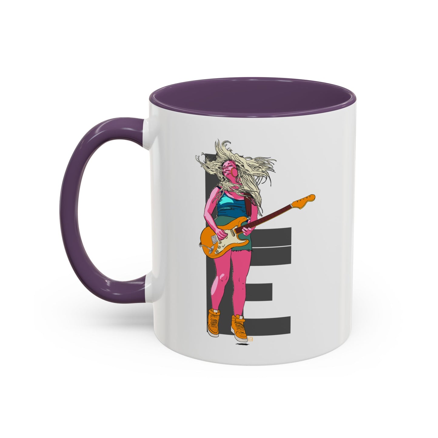 Coffee Mug — Colorful Guitarist Rock Music Accent Mug (11oz & 15oz)